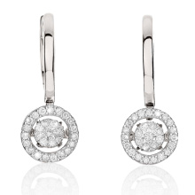 Fashion Dangle Earrings 925 bijoux en argent avec diamant de danse